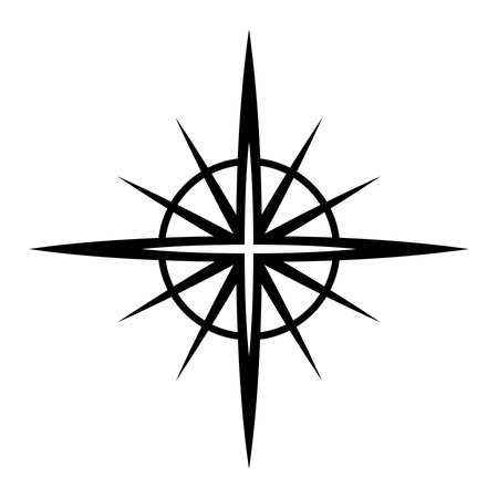 Compass icon isolated on white background. North star graphic. Wind rose. Vector illustration.のイラスト素材