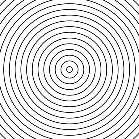 Continuous spiral background. Infinite target patter. Circular, concentric circles pattern. Abstract monochrome background.のイラスト素材