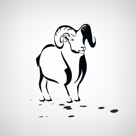 Sheep or goat stylizedのイラスト素材