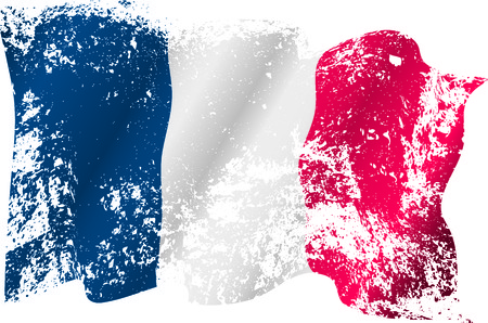 France grunge flag on transparent background. のイラスト素材