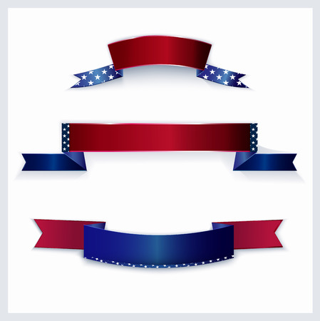 Banners with American flag colors and stars and stripes.のイラスト素材