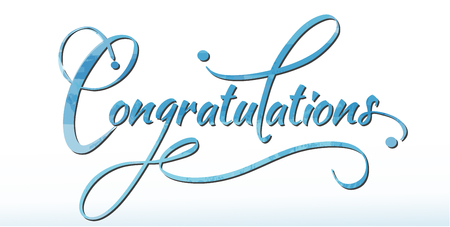 Congratulations calligraphy in water colors painting.のイラスト素材