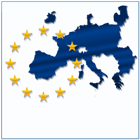 European Union map with new 27 number of states excluding United Kingdom. Vector illustration.のイラスト素材