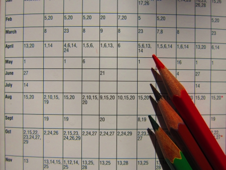 KEEPING TRACK OF EVENTS.の写真素材