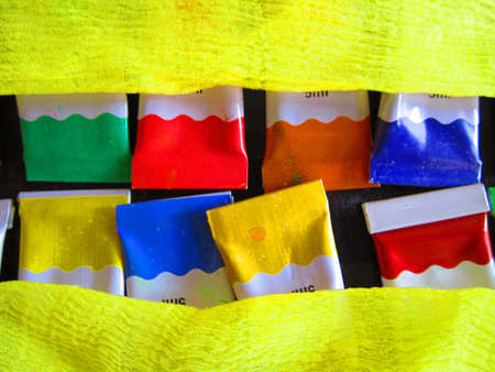 COLOUR TUBES WITH LOWER END EXPOSED の写真素材