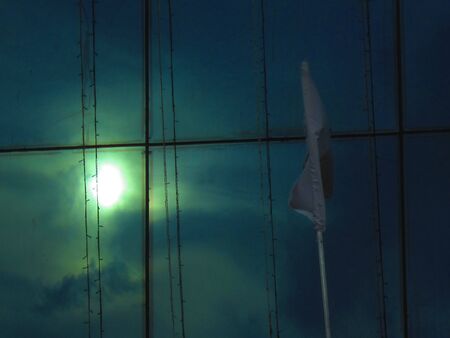 sunset reflection on glass