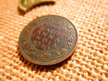 ONE QUARTER ANNA INDIAN RUPEEの写真素材