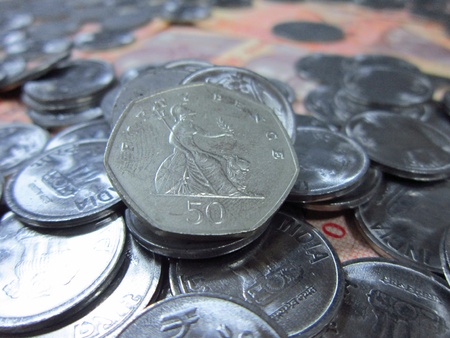 COINS AND MONEYの写真素材