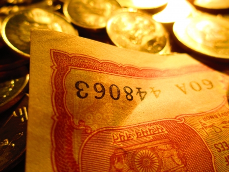 GOLDEN COLOR OF MONEY AND CONCEPT  WEALTH AND HAPPINESS CAPTURED