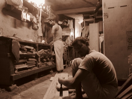 CARPENTERS WORKING.SHOT AT CALCUTTA, INDIA: AFTERNOON HOURS ON NOVEMBER 17,2012