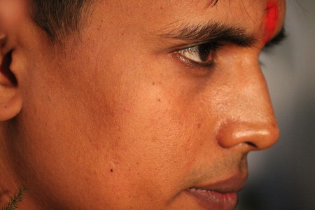 At a marriage function  Shot at evening hours on April 21, 2014 at Kumrahar, Patna, India のeditorial素材