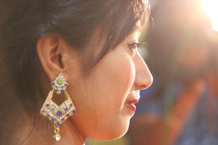 At a marriage function  Shot at evening hours on April 21, 2014 at Kumrahar, Patna, India のeditorial素材