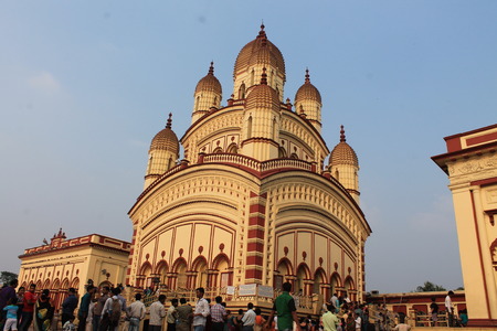 Kali temple. Travel Kolkata. Shot at Dakhineswar, Kolkata, West Bengal. Afternoon hours. On 31.10.14のeditorial素材