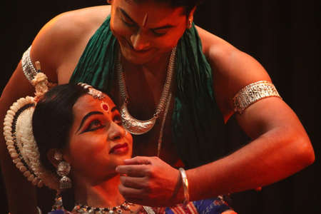 Odissi Dance at 10th Ninad Festival. 21.12.14, evening hours at Patna, Bihar.のeditorial素材