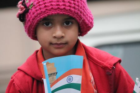 Indian teen with Indian flag.