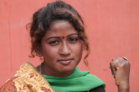 Poor Indian street dweller. Shot at morning hours at Gandhi Maidan, Patna, Bihar, India on 12.02.15.のeditorial素材