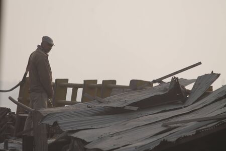 Traffic   activities at Mahatma Gandhi Bridge. A travel photo. Shot at afternoon hours on 15.02.15 at Gandhi bridge, Bihar, India.のeditorial素材