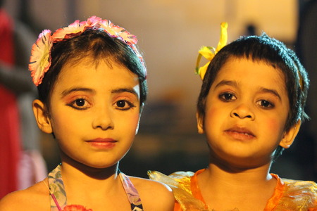 Activities at a school function at Littera valley School. Shot at evening hours on 14.02.15 at Patna, Bihar, India.のeditorial素材