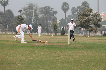 Reserve Bank of India Officers play friendly cricket. Shot at morning hours on 21.02.2015 at Patna,...