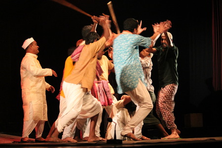 Various moment of a drama show. Shot at Kalidas Rangalaya,Patna, India at evening hours on 13.03.15.
