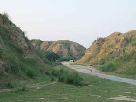 Behed or mound of mud at Chambal ravines, UP, India.の写真素材