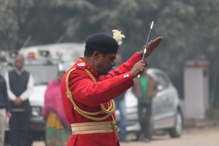 Police band Officers Bihar during the 115th birth anniversary of Netaji Subhas Chandra Bose. Shot at...