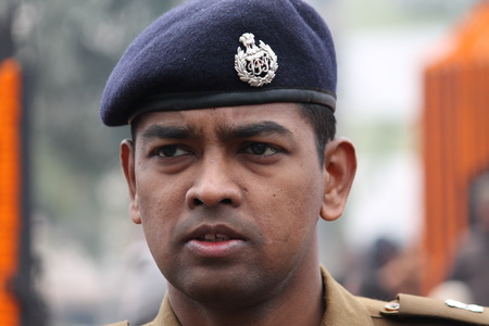 IPS Officers Bihar during the 115th birth anniversary of Netaji Subhas Chandra Bose. Shot at South Gandhi Maidan, Patna, Bihar, India, Morning, 23rd January 2014.のeditorial素材