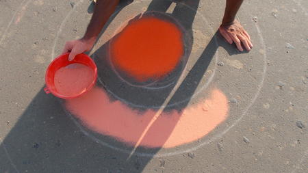 Rath yatra or car procession by ISKCON. Shot at Gandhi Maidan, Patna, India on 17.07.15 , afternoon hours.のeditorial素材