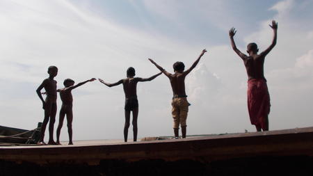 Travel river Ganges. Shot at Kalighat, Patna, Bihar, India on 18.07.15 at afternoon hours.のeditorial素材