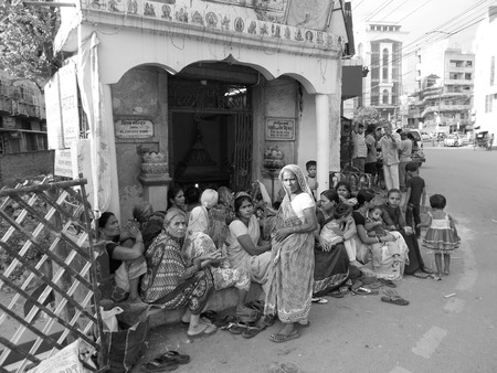 Women at a Hindu temple. Shot at afternoon hours on 2.8.15 at Patna.のeditorial素材