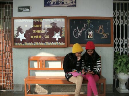 Patna women college. Christmas Patna. Shot at afternoon hours on 26.12.15 at Patna, India.のeditorial素材