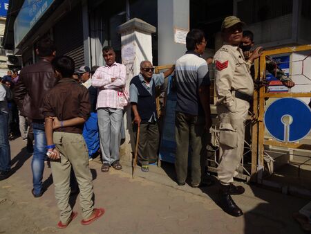 People of Manipur at SBI, Economic crisis. Travel  Imphal, Manipur, Morning 12,11,16.