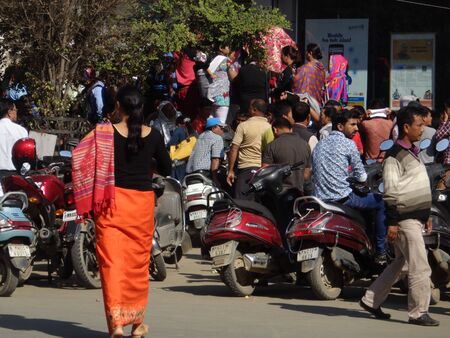 People of Manipur at SBI, Economic crisis. Travel  Imphal, Manipur, Morning 12,11,16.のeditorial素材