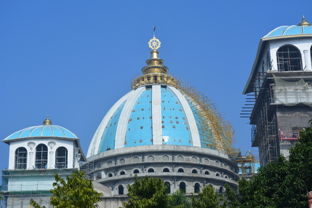 Mayapur, Nabadwip, Nadia, West Bengal. ISKCON temple and nature and daily life of birthplace of Chaitanya Mahaparabhu. Shot on 28 December 2017. Rural religious India.のeditorial素材