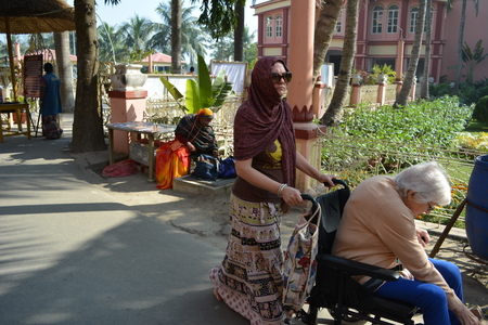 Mayapur, Nabadwip, Nadia, West Bengal. ISKCON temple and daily life of birthplace of Chaitanya Mahaparabhu. Shot on 28 December 2017.のeditorial素材