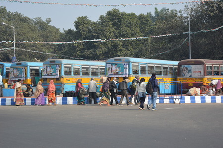 Kolkata, India. 08th January 2018. Naga Sadhus, devotees and rituals at Ganga Sagar Shivir, Outram Ghat transit camp for Ganga Sagar Mela 2018.のeditorial素材