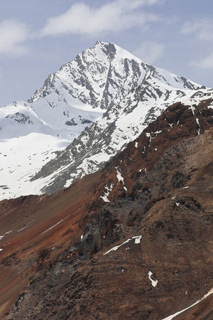snowcapped himalaya mountains from zing zing bar near baralacha la pass, the high altitude pass...