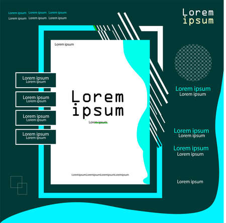 Social media post template with cool design elements on blue color. Eps.10のイラスト素材