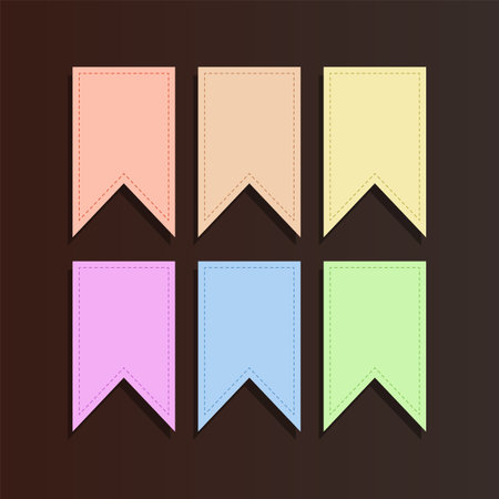<p>Soft colorful bookmarks are insulated against a dark background. Vector Bookmark</p>のイラスト素材