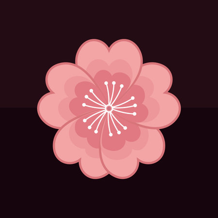 Cute flower design over black background, vector illustration. Eps 10.のイラスト素材