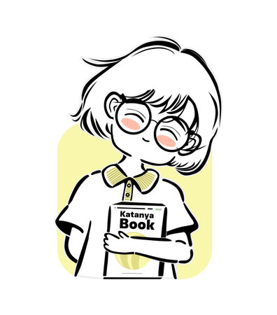 Vector illustration of a little girl with glasses holding a book. Back to school.のイラスト素材