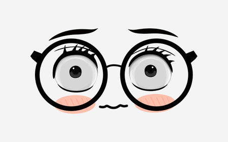<p>Vector of cute facial expressions by using glasses</p>のイラスト素材