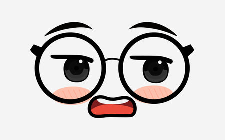 <p>Vector of cute facial expressions by using glasses</p>のイラスト素材