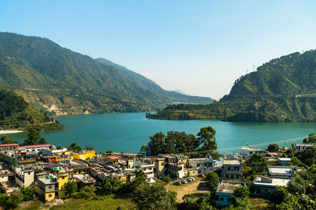 Nov. 3rd 2024 Uttarkashi Uttarakhand India. Semi-urban Chinyalisaur by the Bhagirathi River,...