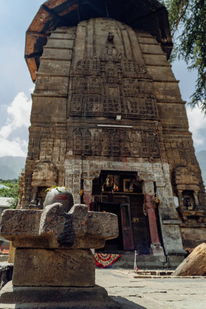 July25th2024, Himachal Pradesh, India. Chaurasi Temple complex with beautiful Valabhi-Shikhara style architecture, featuring 84 shrines, located in the center of Bharmour town, Chambaの写真素材