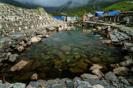 July25th2024, Himachal Pradesh, India. Gauri Kund, a sacred pond dedicated to Hindu goddess Gauri...