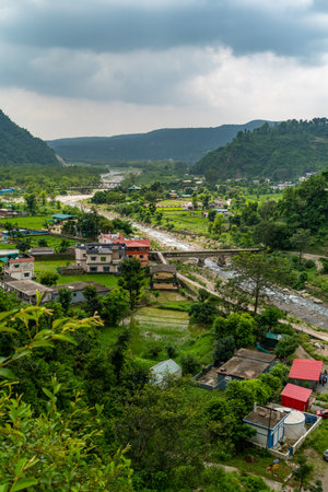 July19th2025 Dehradun Uttarakhand India. Scenic Maldevta villages blooming in lush greenery along...