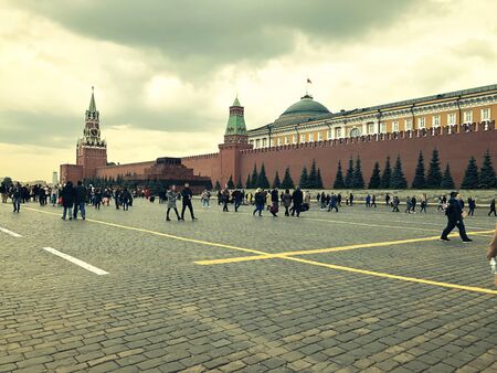 Beautiful view of Red Square in Moscow in the light of day on the photo.の写真素材