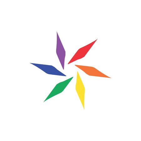 colorful abstract logo isolated on white background. web icon vector illustration. designed to show variations, community, unity, different, and friendship. suitable for business or others activitiesのイラスト素材