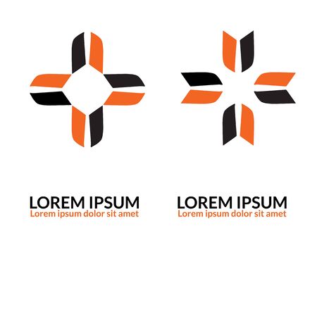 cross abstract logo web icon illustration. Designed to show variations of different ideas but still in the same formation. suitable for business, company and others activitiesのイラスト素材